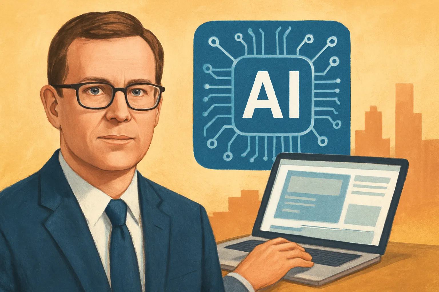 AI-generated illustration of the topic: Hamilton County employers urged to train tech staff to override AI as job openings top 1,000