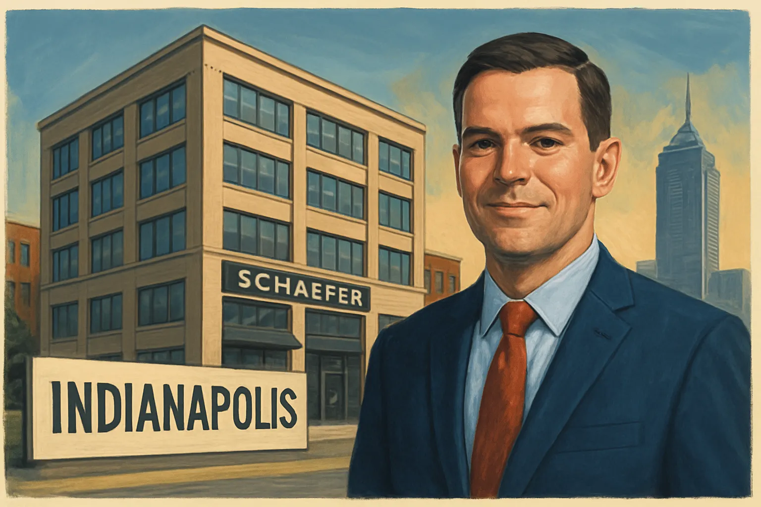 AI-generated illustration of the topic: Schaefer opens Indianapolis office, plans to add local engineers and move to larger space by 2027