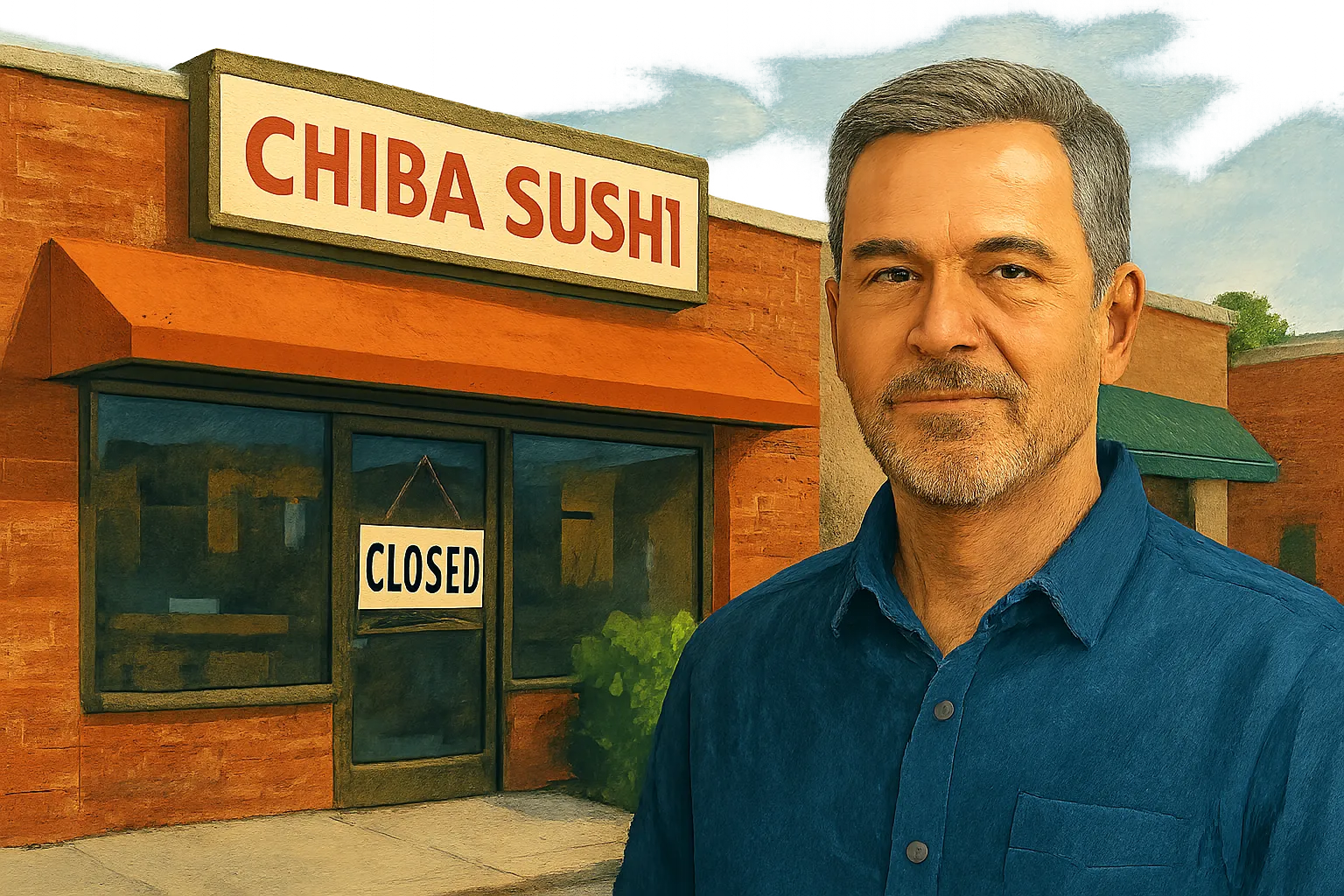 AI-generated illustration of the topic: Westfield sushi restaurant Chiba permanently closes Park Street location after about 10 years