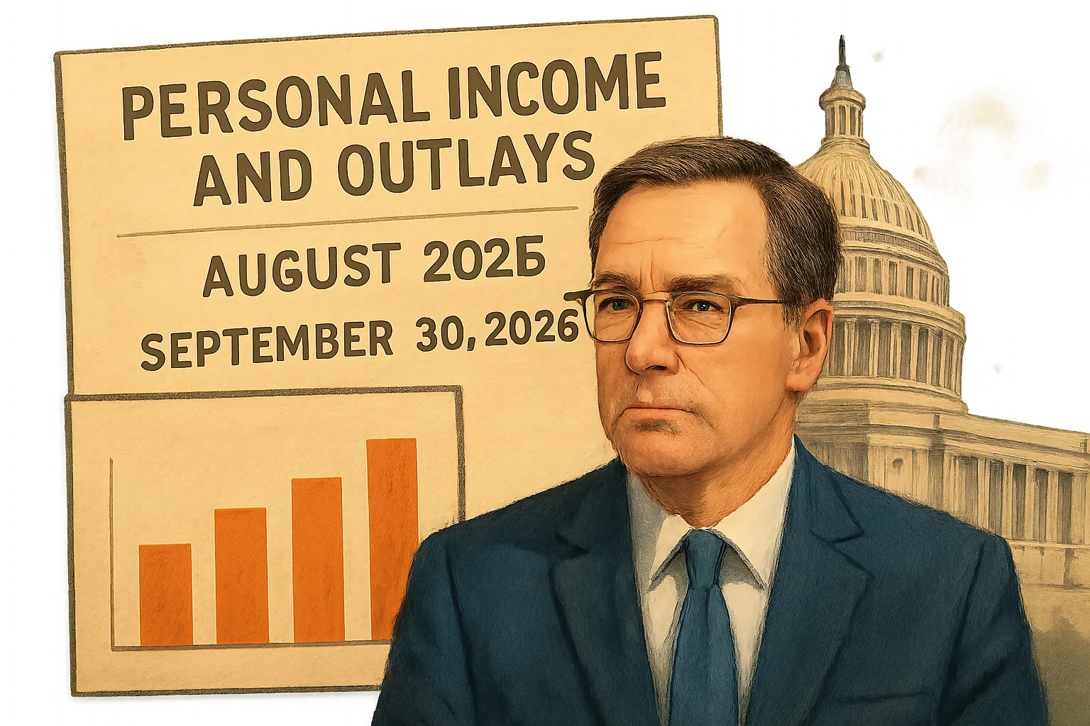 AI-generated illustration of the topic: BEA schedules Personal Income and Outlays (August 2026) for Sept. 30, 2026