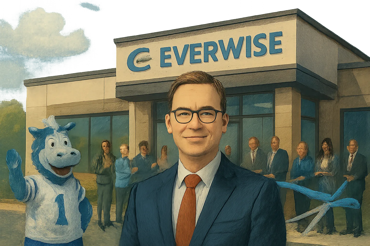 AI-generated illustration of the topic: Everwise opens Olio Road branch in Fishers, its sixth full-service Hamilton County location