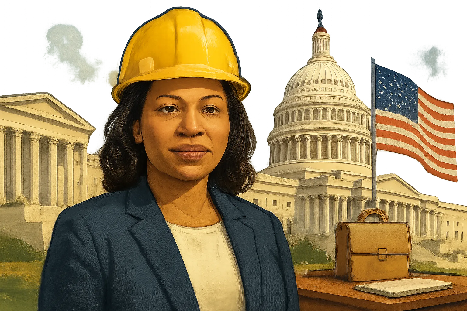 AI-generated illustration of the topic: Yellow Hat Consulting’s Kimberly Ransom took Indianapolis small‑business perspectives to Capitol Hill