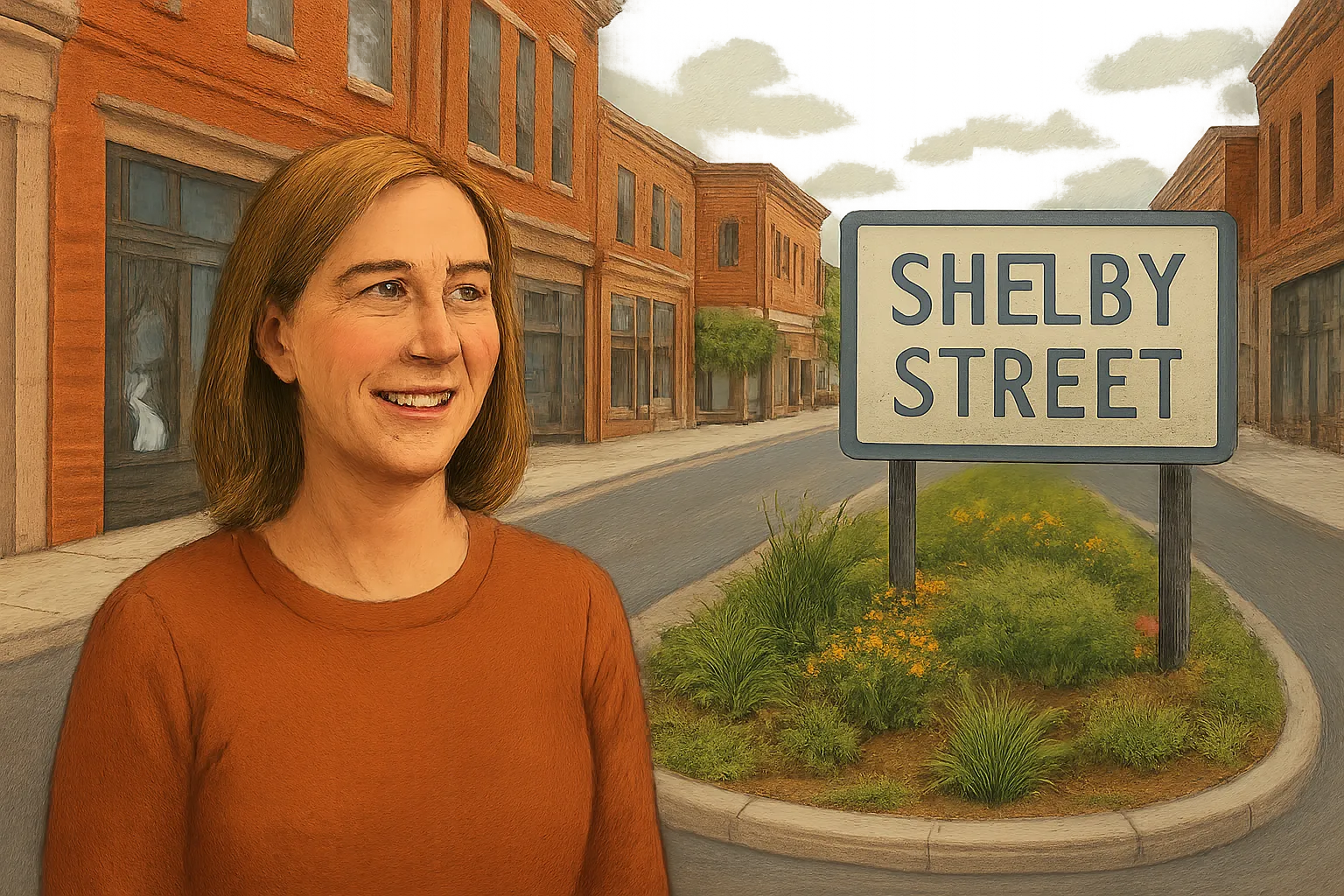 AI-generated illustration of the topic: Fountain Square businesses relieved as $14M drainage project finishes and Shelby Street reopens