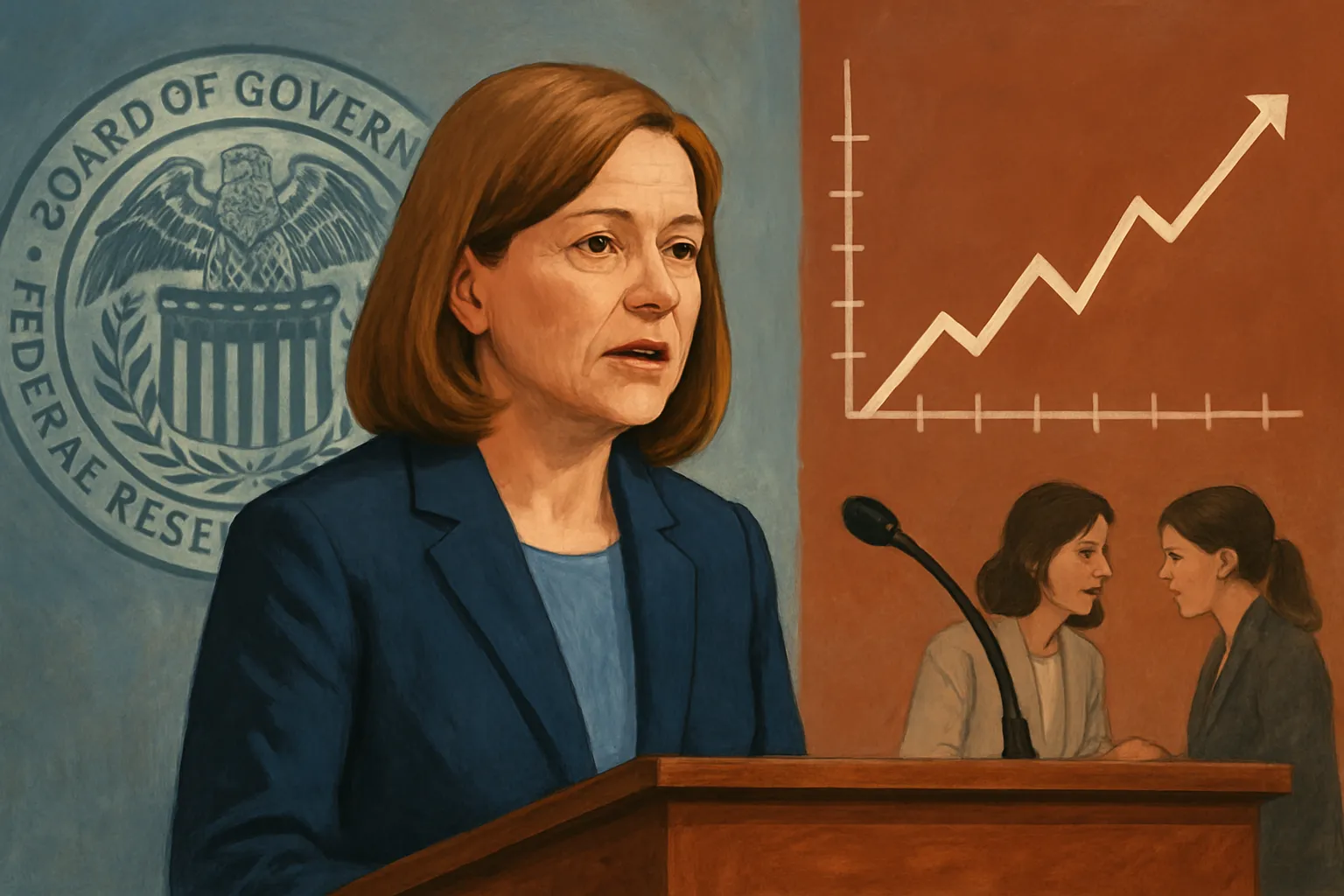 AI-generated illustration of the topic: Federal Reserve signals caution on future rate cuts as inflation and consumer spending stay resilient