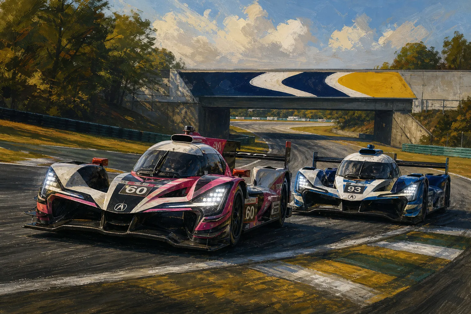 AI-generated illustration of the topic: INDYCAR drivers extending seasons by competing at Petit Le Mans Oct. 1–3