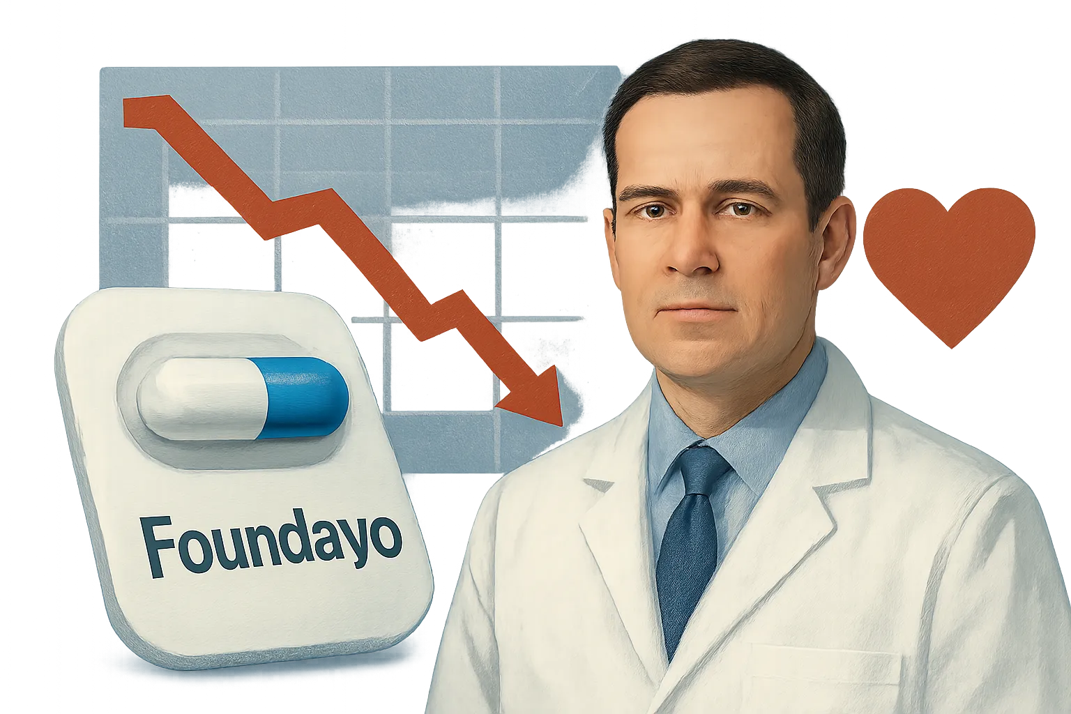 AI-generated illustration of the topic: Indianapolis-based Eli Lilly reports Foundayo tied to modeled cuts in 10‑year diabetes and cardiovascular risk
