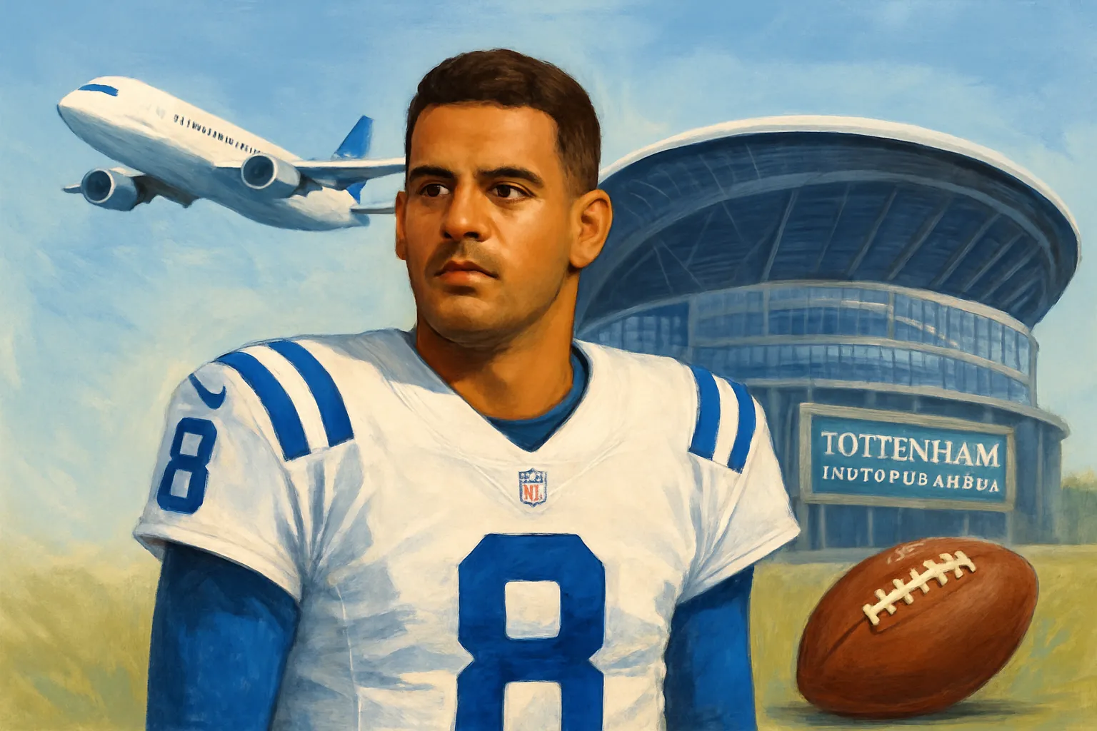 AI-generated illustration of the topic: Marcus Mariota to start for Commanders as Colts land in London for Week 4 game