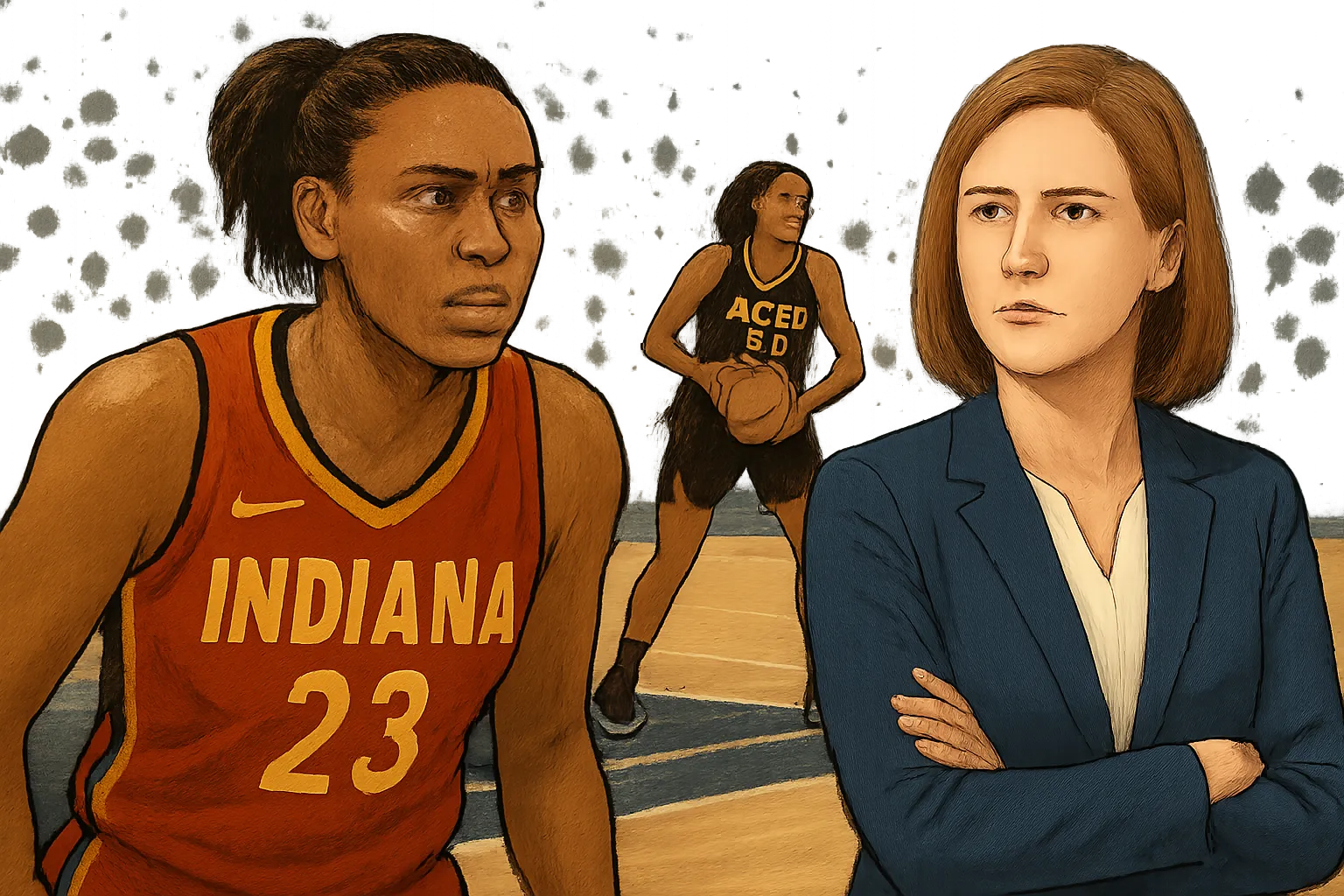 AI-generated illustration of the topic: Indiana Fever eliminated after 94-83 Game 3 loss to Las Vegas Aces