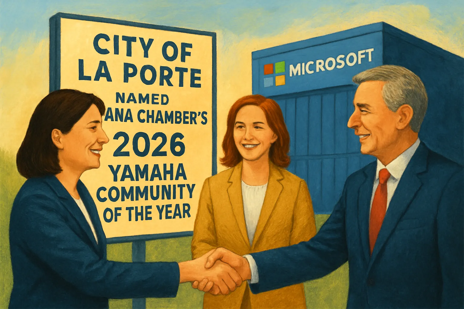 AI-generated illustration of the topic: City of La Porte named Indiana Chamber’s 2026 Yamaha Community of the Year