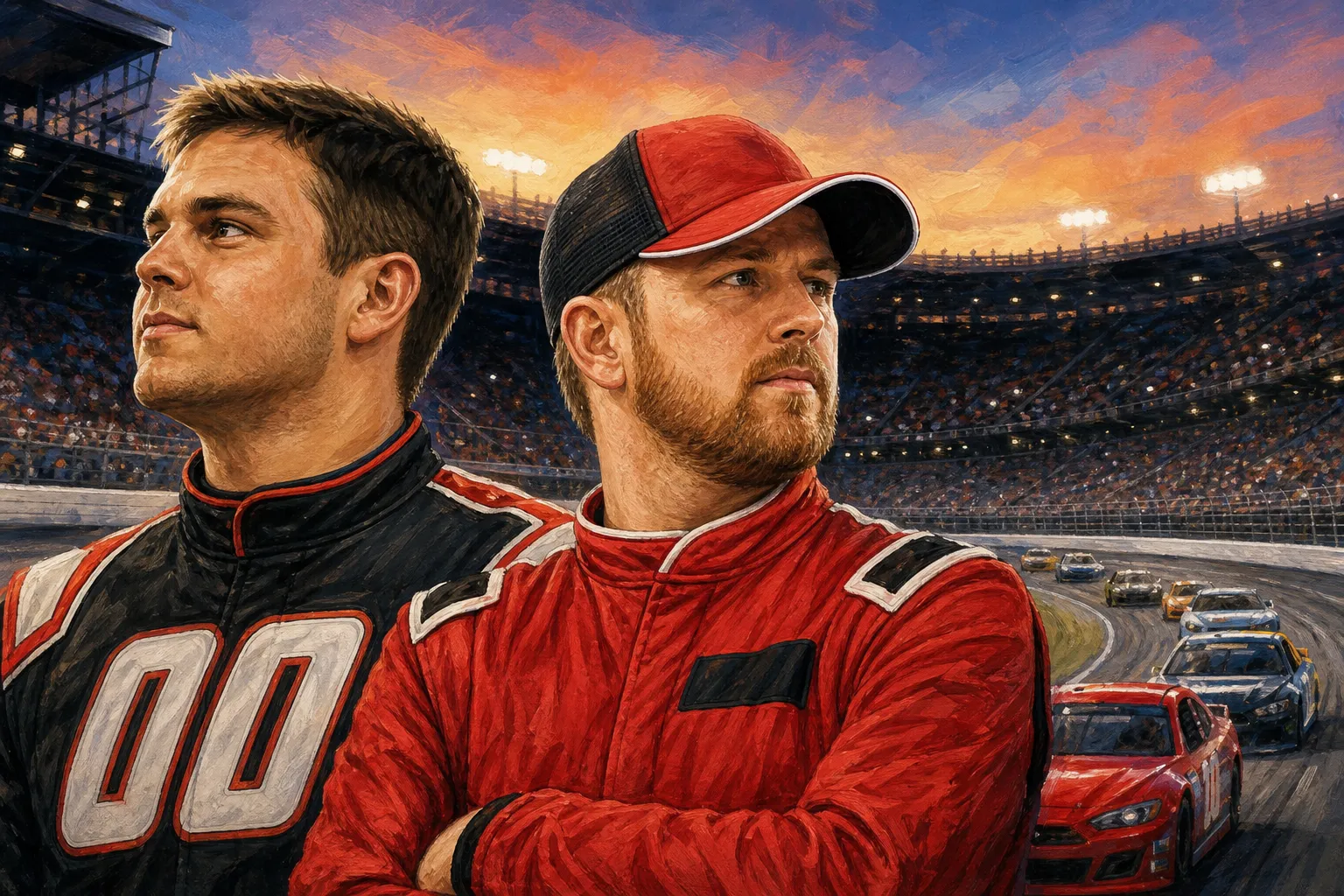 AI-generated illustration of the topic: Creed grabs O’Reilly Series points lead as Allgaier holds No. 1 seed ahead of Bristol’s Food City 300