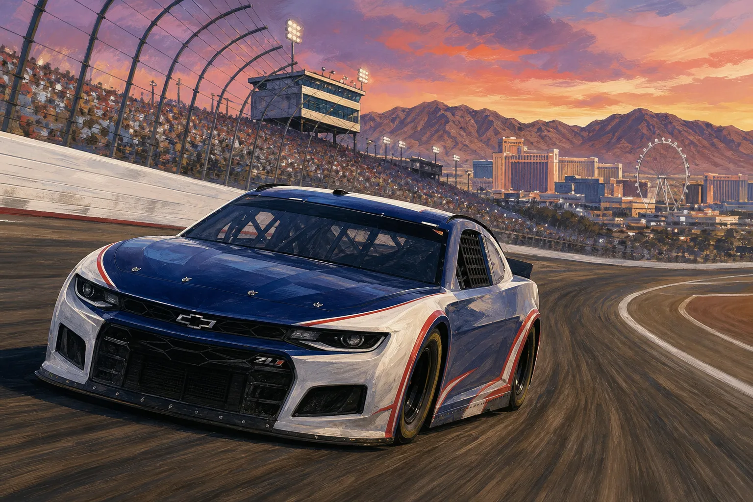 AI-generated illustration of the topic: Hendrick Motorsports lists drivers, crew chiefs and recent results ahead of Oct. 4 Las Vegas Cup race