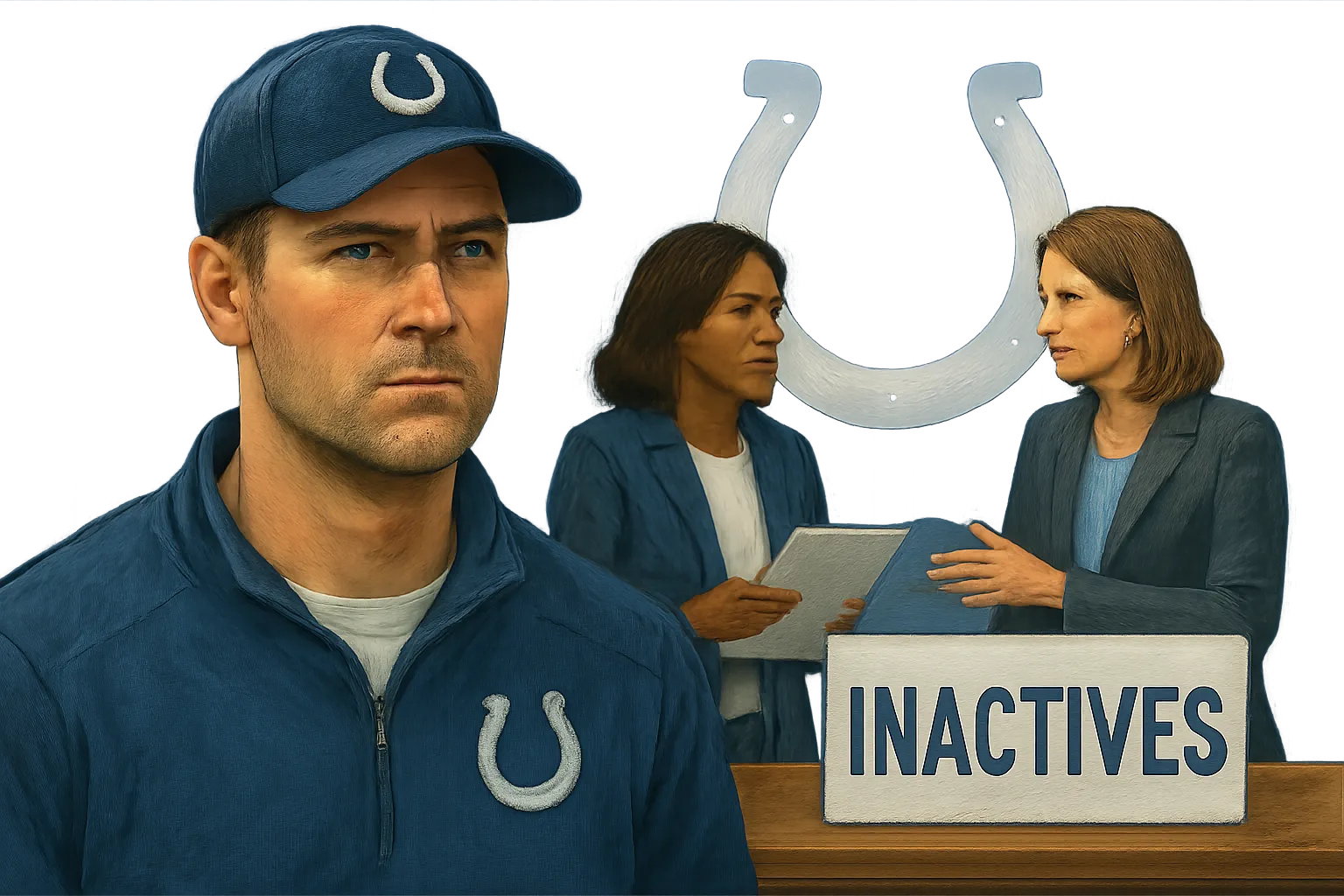 AI-generated illustration of the topic: Colts name 6 inactives for Week 4 at Tottenham; Allen downgraded, Westbrook-Ikhine elevated