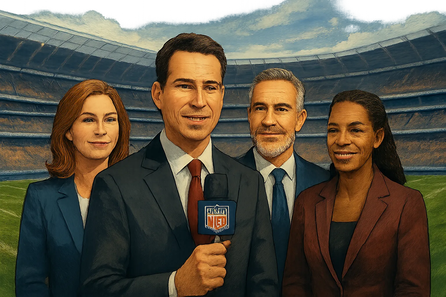 AI-generated illustration of the topic: Commanders at Colts (Week 4, London): NFL Network to air broadcast; announcers named