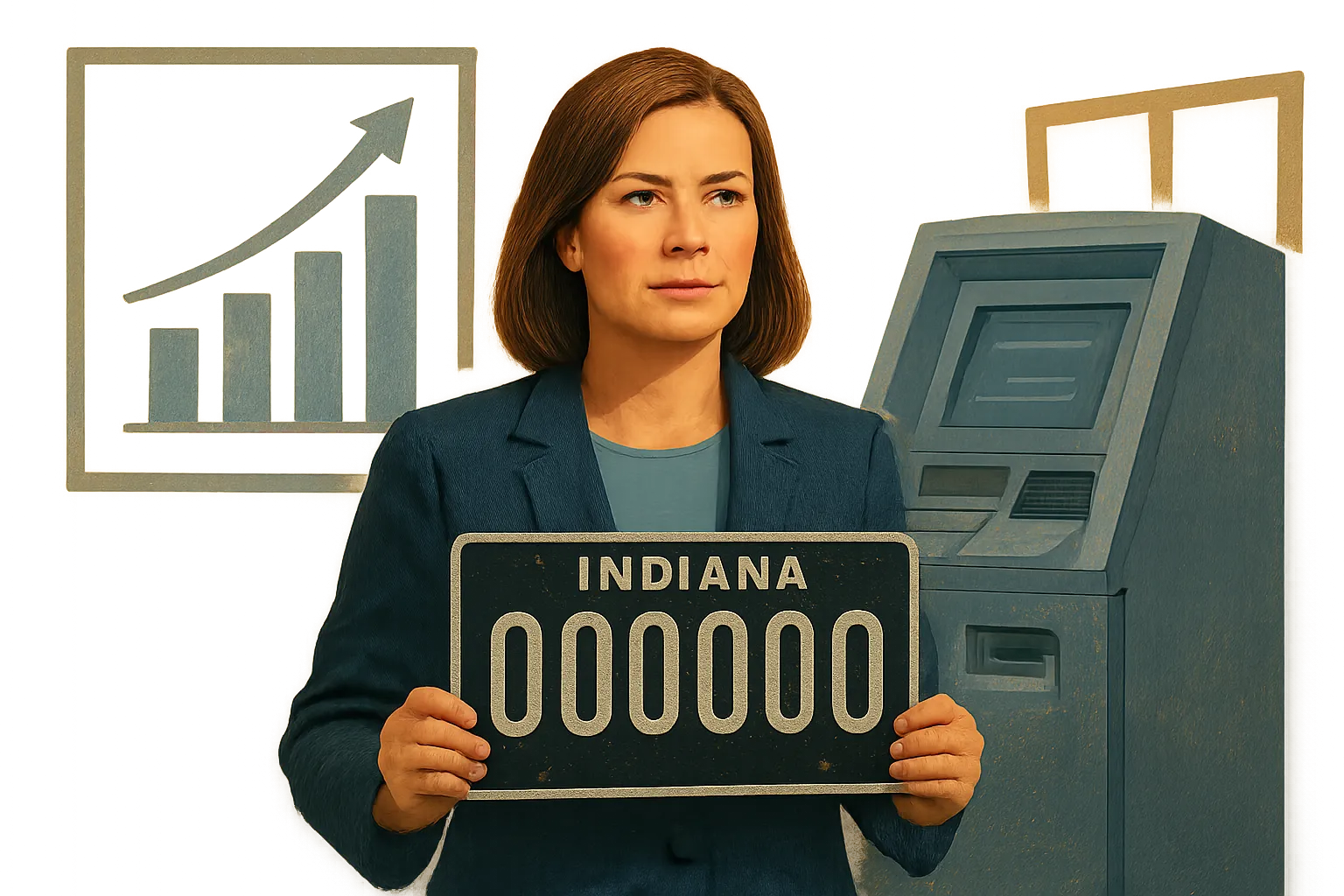 AI-generated illustration of the topic: BMV to use $12.9M from optional ‘blackout’ plate sales to fund five-year modernization plan