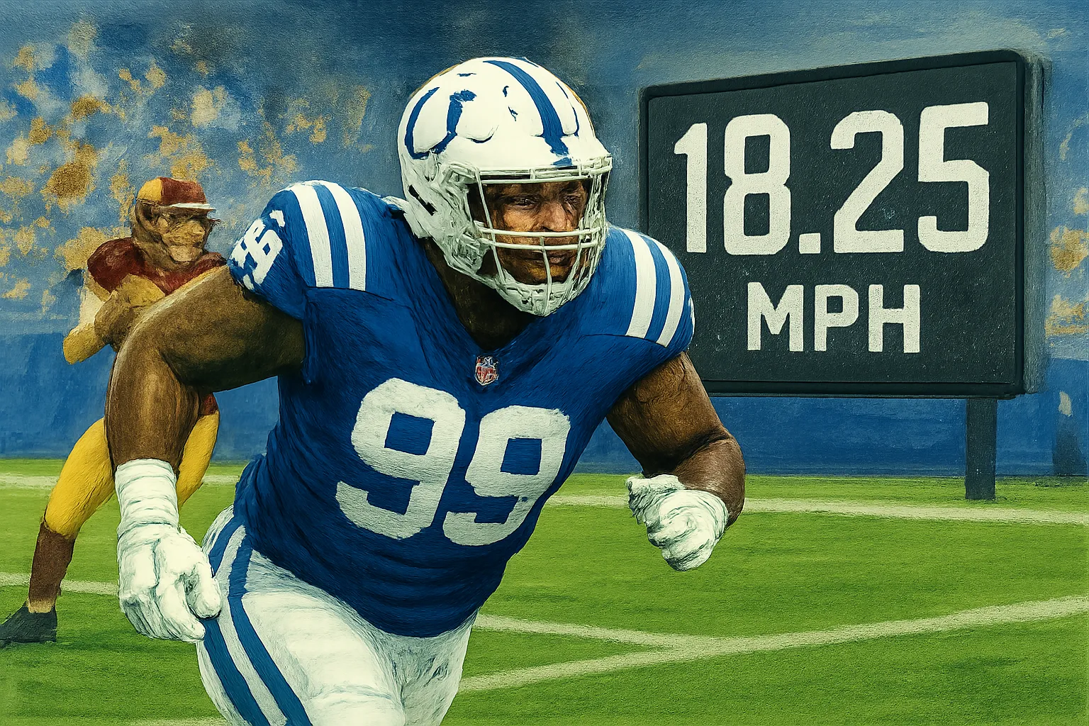 AI-generated illustration of the topic: Colts beat Commanders 30-13; DeForest Buckner posts notable speed and three QB hits