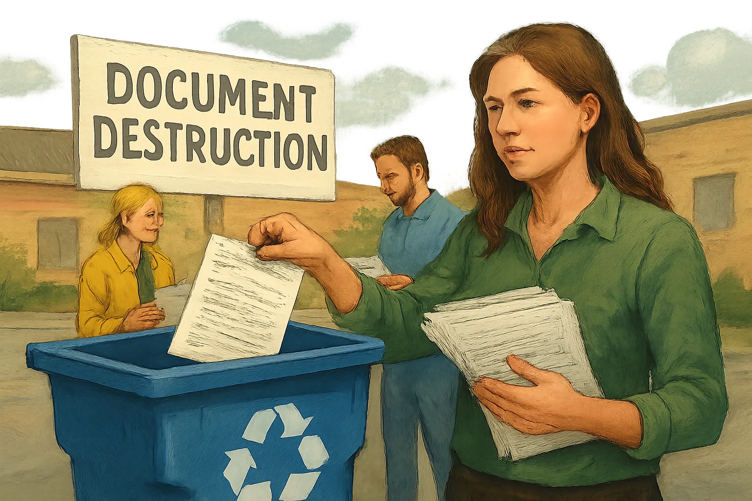 AI-generated illustration of the topic: Jackson County Recycles schedules two document‑destruction events, WKKG reports