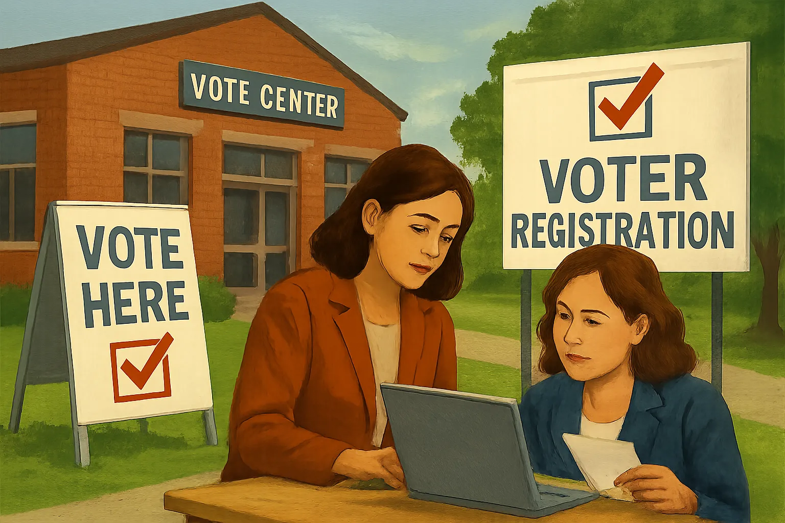 AI-generated illustration of the topic: Bartholomew County early-voting schedule released; voter registration deadline Oct. 5