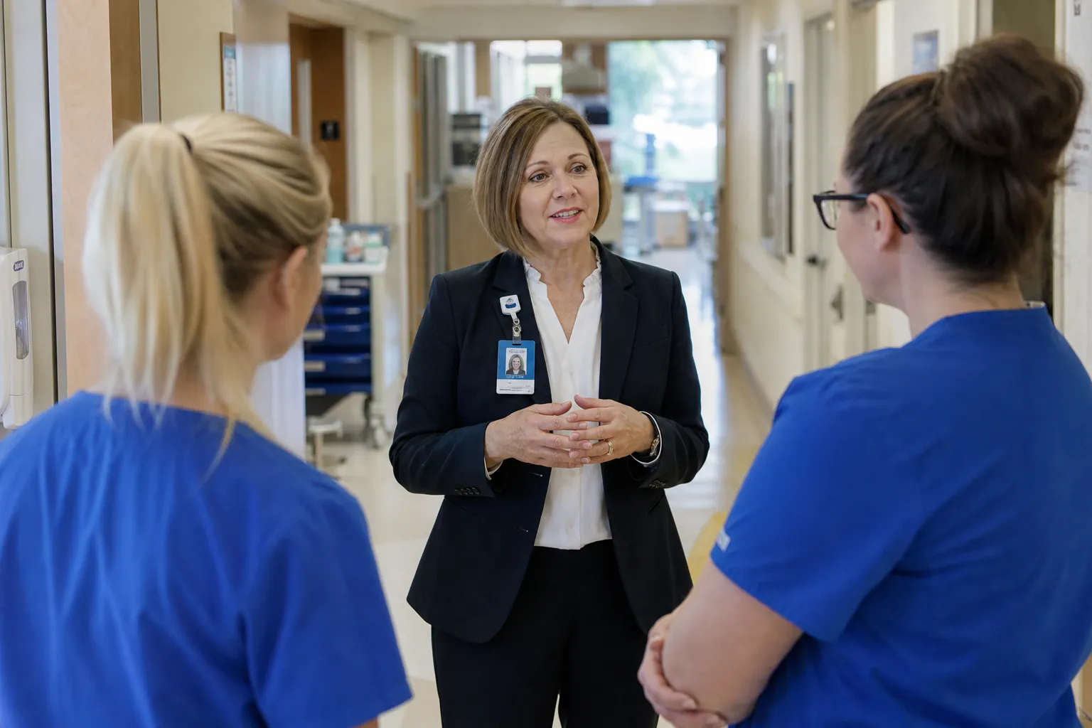 AI-generated illustration of the topic: IU Southeast alum Charlotte Ipsan works to keep nursing talent in Kentuckiana, linking graduates with Norton Healthcare