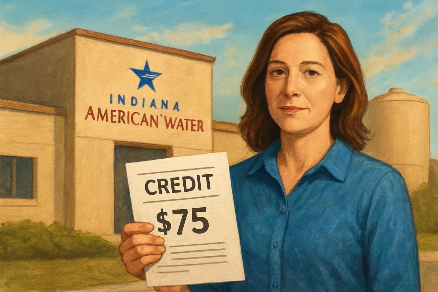 AI-generated illustration of the topic: Indiana American Water returns nearly $75 per customer in PFAS settlement credits