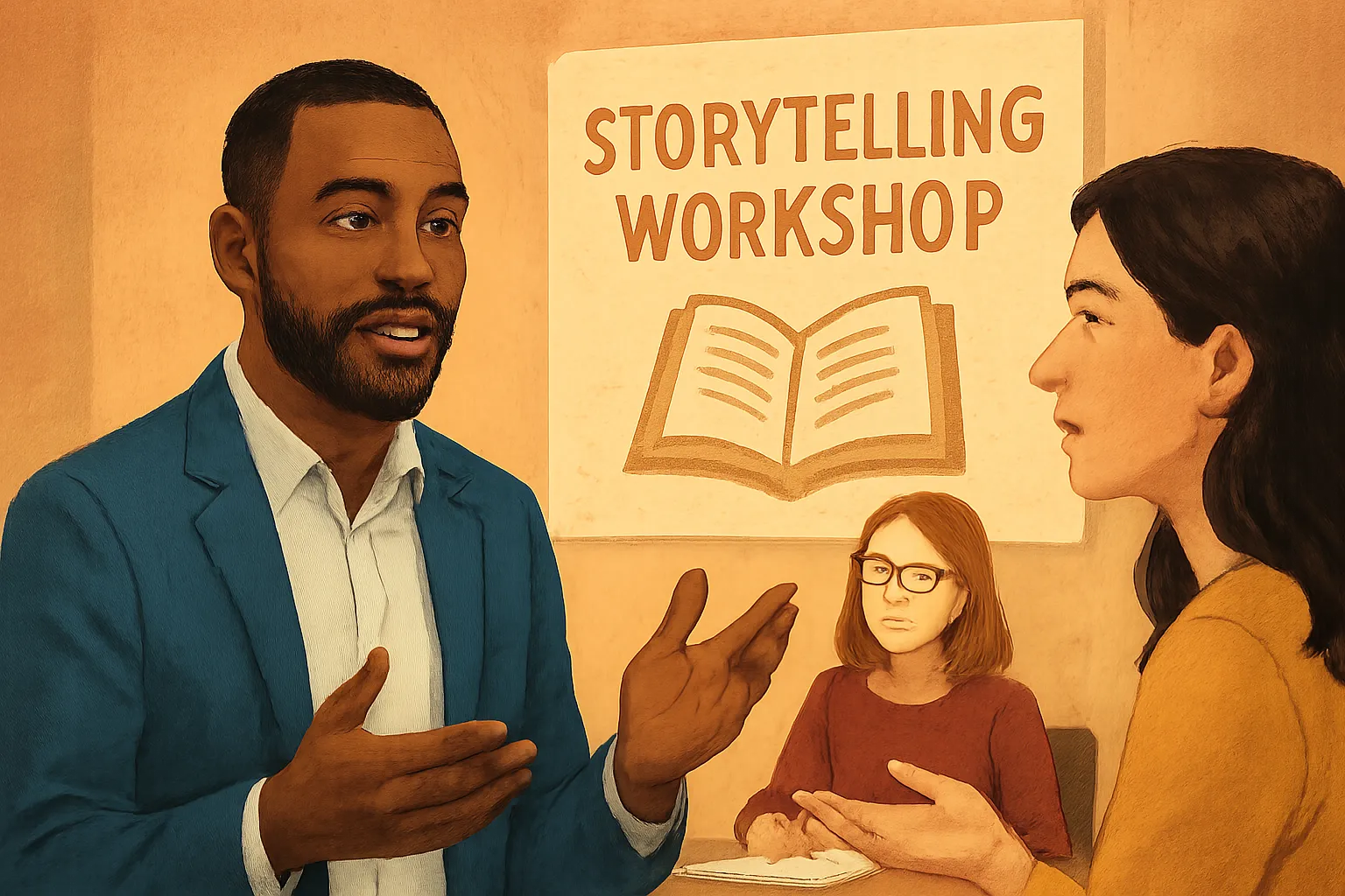 AI-generated illustration of the topic: Life in Indy to run storytelling workshops Oct. 13–27 to help Indy businesses and brand builders