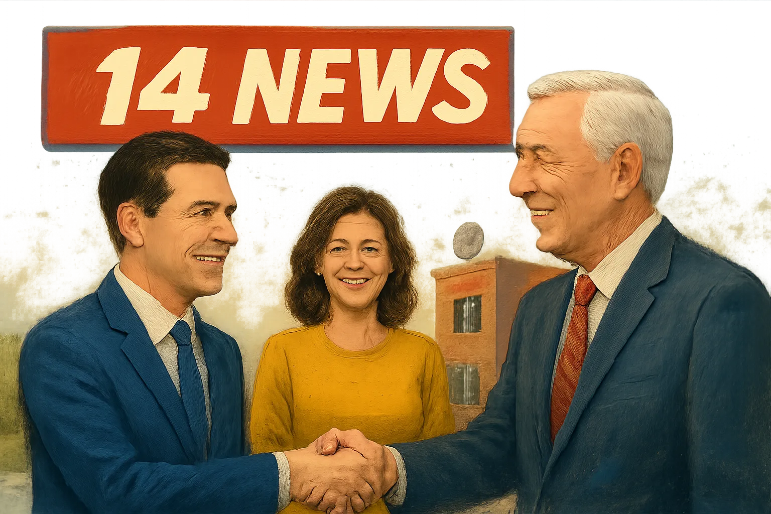 AI-generated illustration of the topic: 14 News hires meteorologist Matthew Wine; Jeff Lyons to air final broadcast Nov. 5, 2026