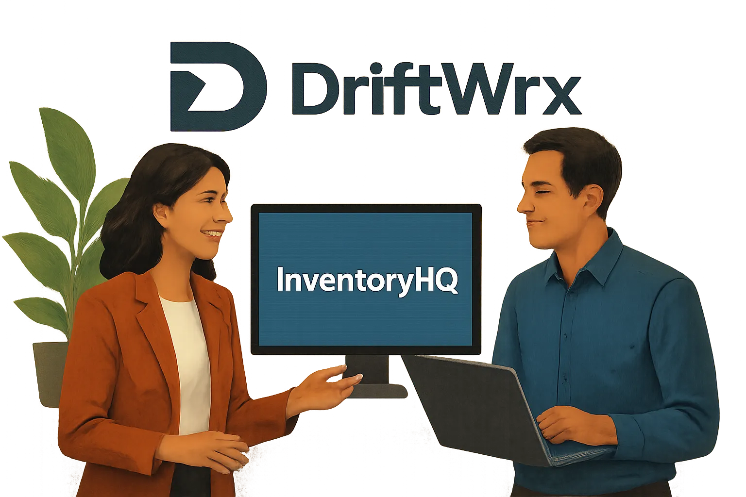 AI-generated illustration of the topic: DriftWrx names InventoryHQ its first portfolio platform, rebrands and relaunches site