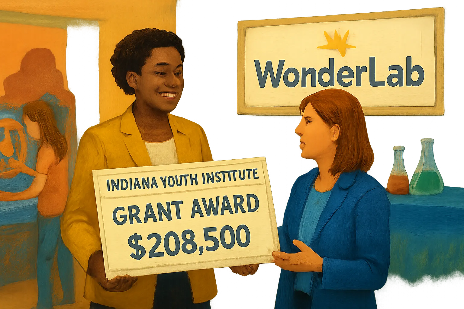 AI-generated illustration of the topic: WonderLab in Bloomington awarded $208,500 SYPI grant to expand southern Indiana youth programs and build capacity