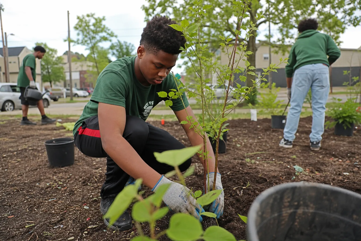 AI-generated illustration of the topic: Keep Indianapolis Beautiful nears $4M goal to fund Indianapolis parks and permanent youth training center