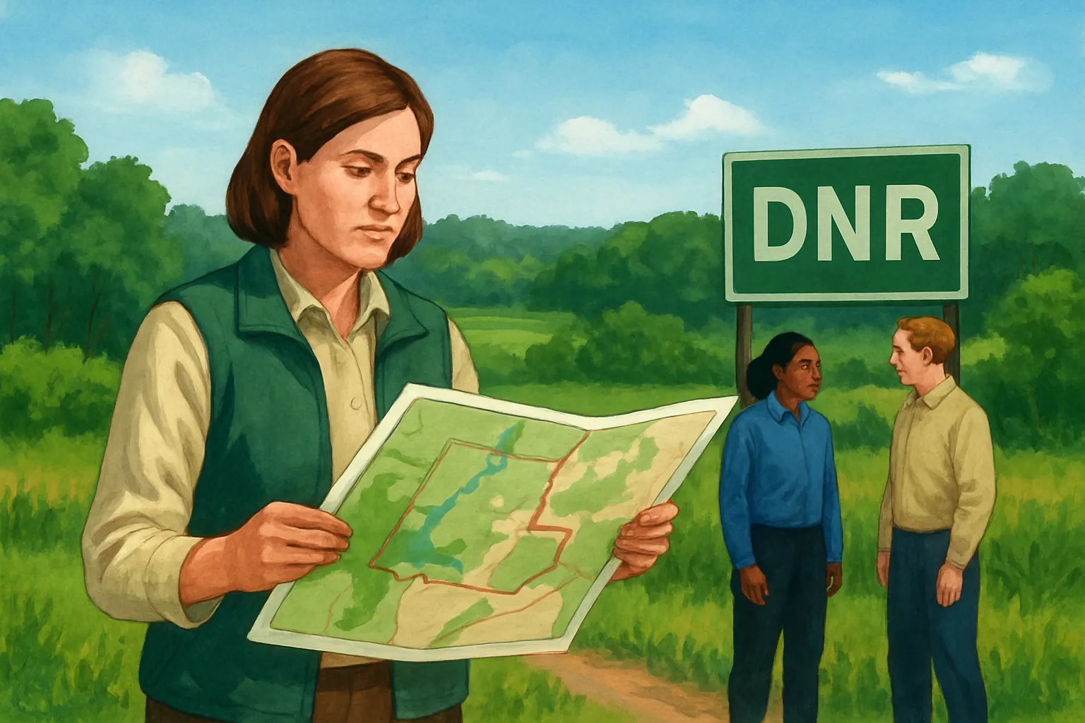 AI-generated illustration of the topic: Indiana DNR plans to take roughly 1,705 acres from former Newport Chemical Depot for public wildlife use