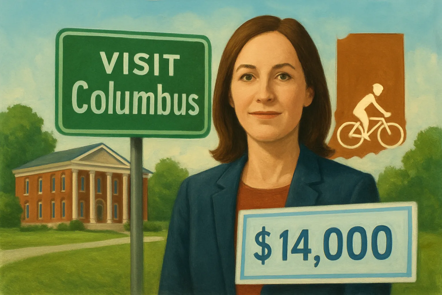AI-generated illustration of the topic: Visit Columbus to offer up to $14,000 tourism development grants to local tax‑exempt groups
