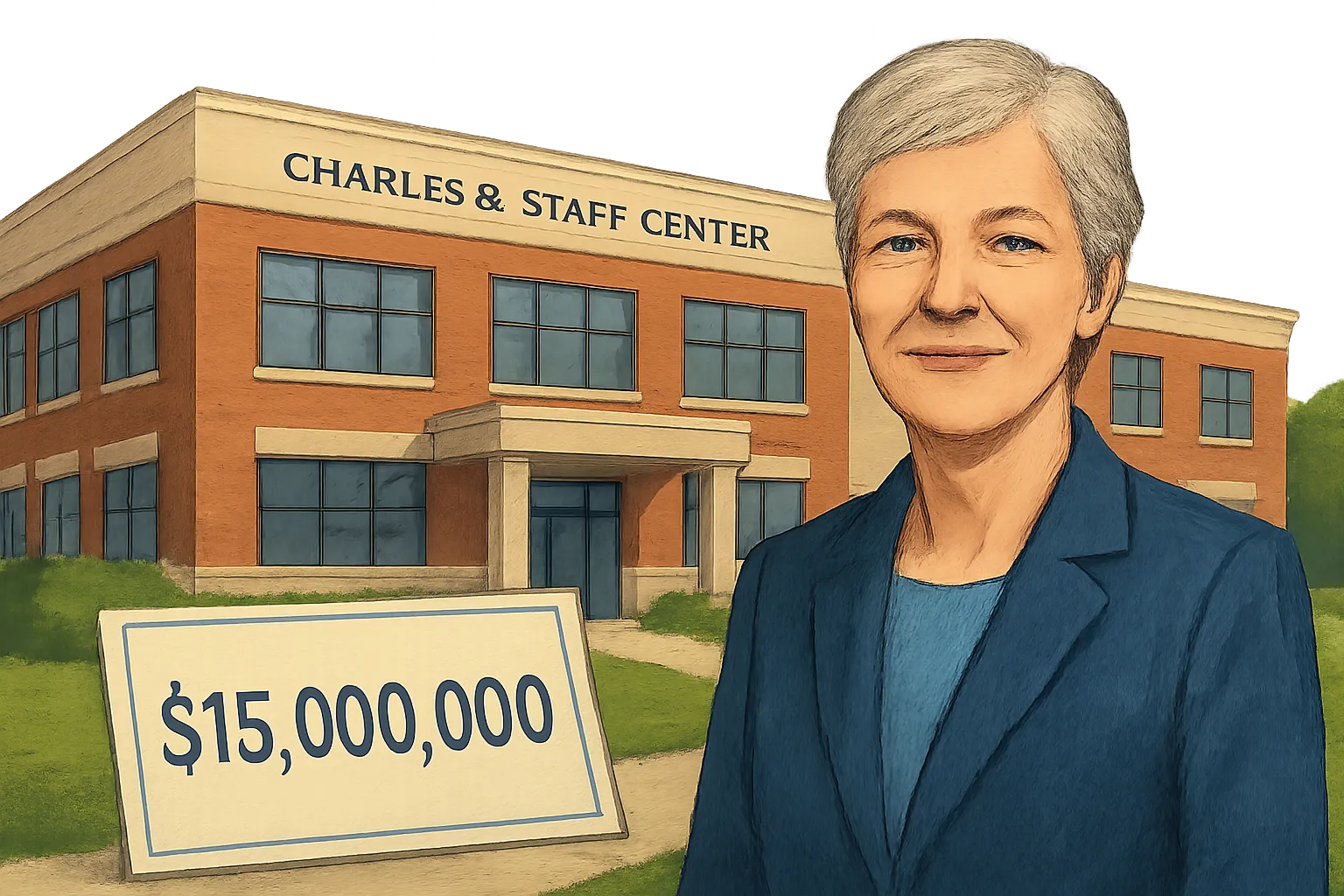 AI-generated illustration of the topic: Franklin College receives record $15M gift to create Charles B. Staff Center for business and pre‑law