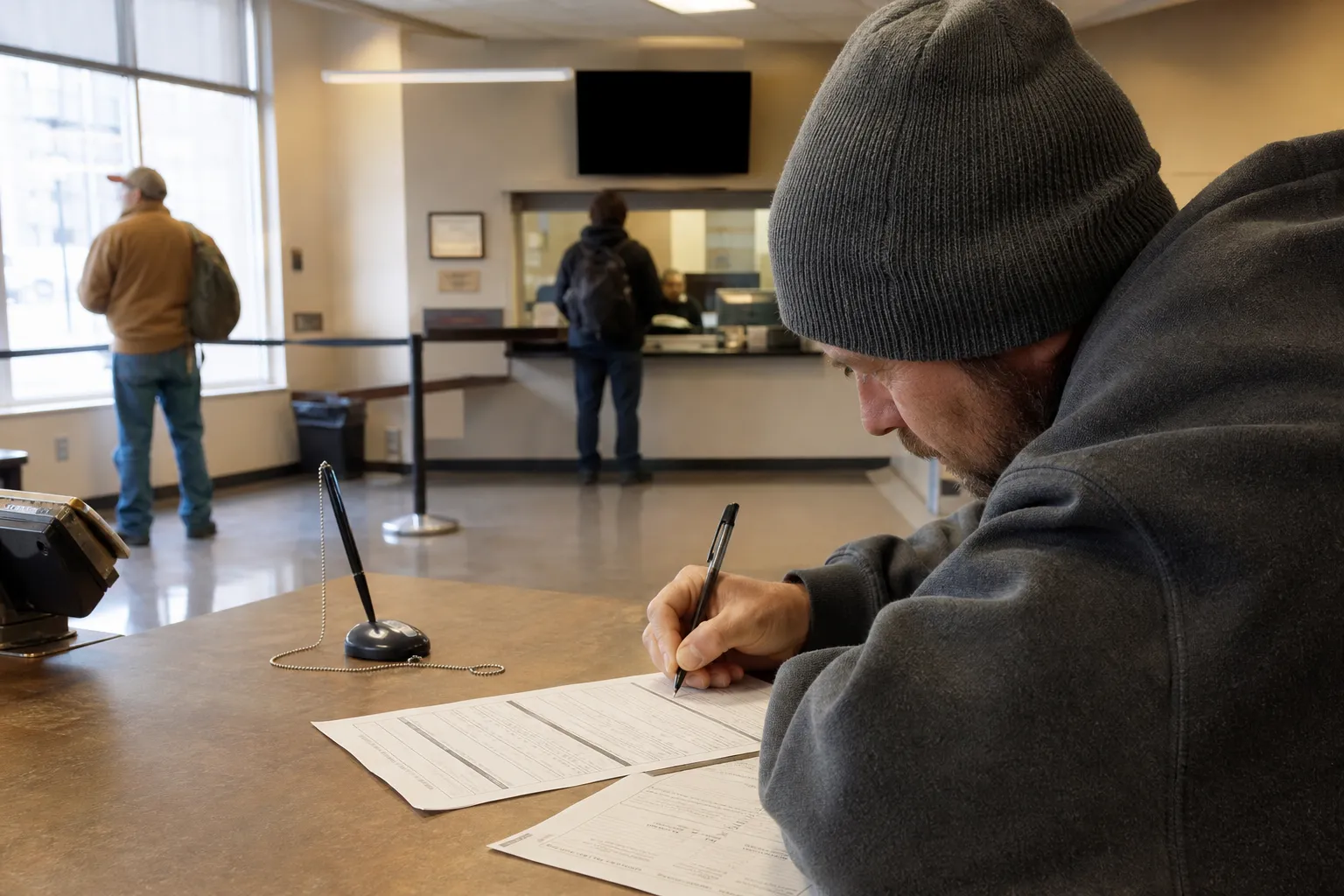 AI-generated illustration of the topic: Indiana voting rules let people experiencing homelessness register, with implications for Marion County voter services and BMV ahead of Oct. 5 deadline