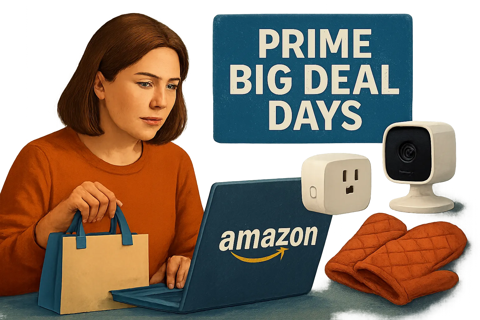 AI-generated illustration of the topic: Prime Big Deal Days end — WISH‑TV lists Amazon discounts Indiana shoppers should check