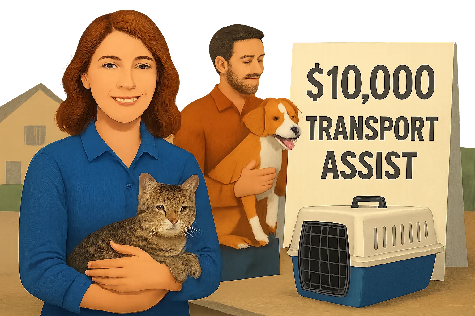 AI-generated illustration of the topic: Pet Friendly Services puts $10,000 into Transport Assist pilot to fund spay/neuter access in southern Indiana