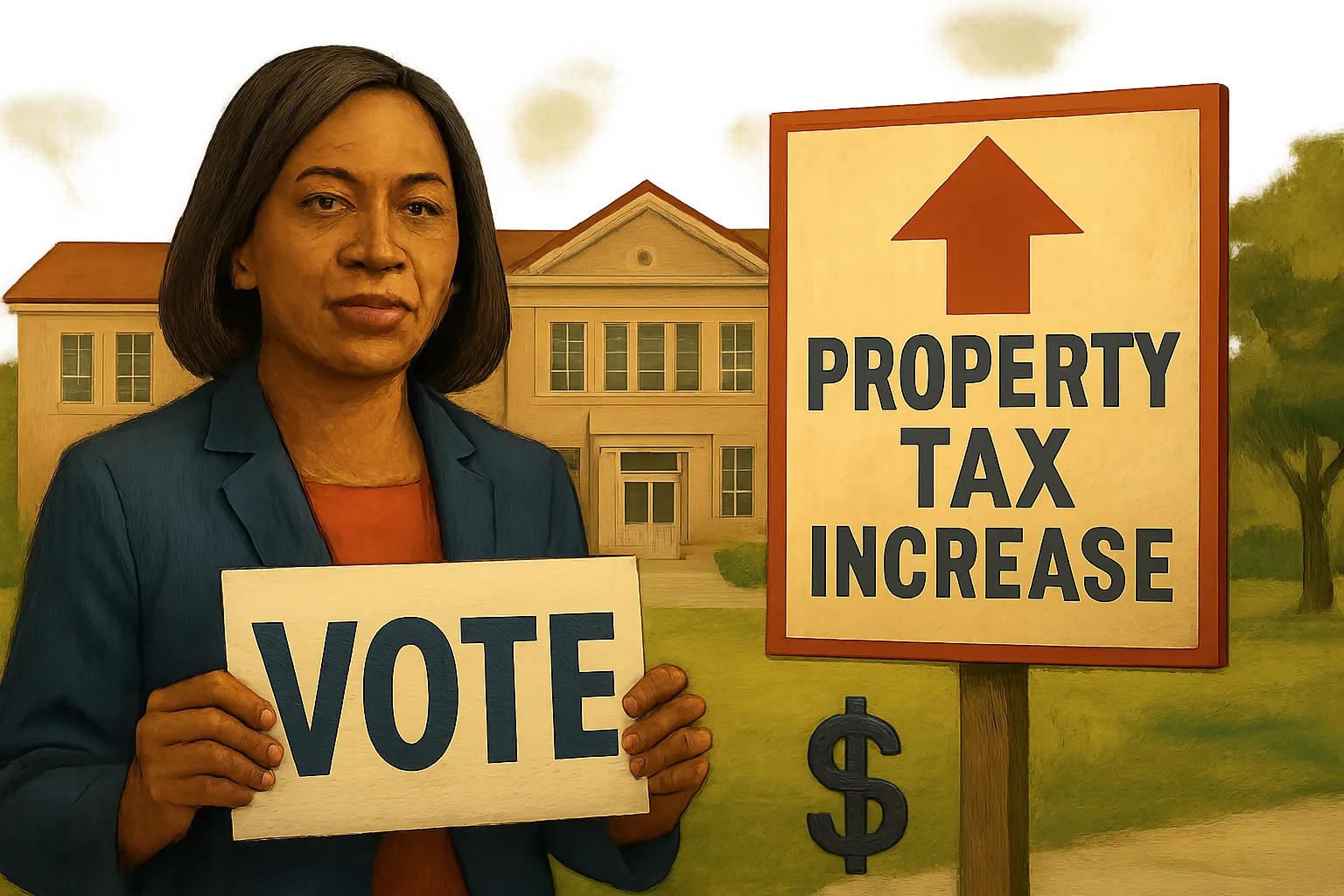 AI-generated illustration of the topic: Indianapolis voters to decide Nov. 3 on IPS property-tax increase that would raise $95M yearly