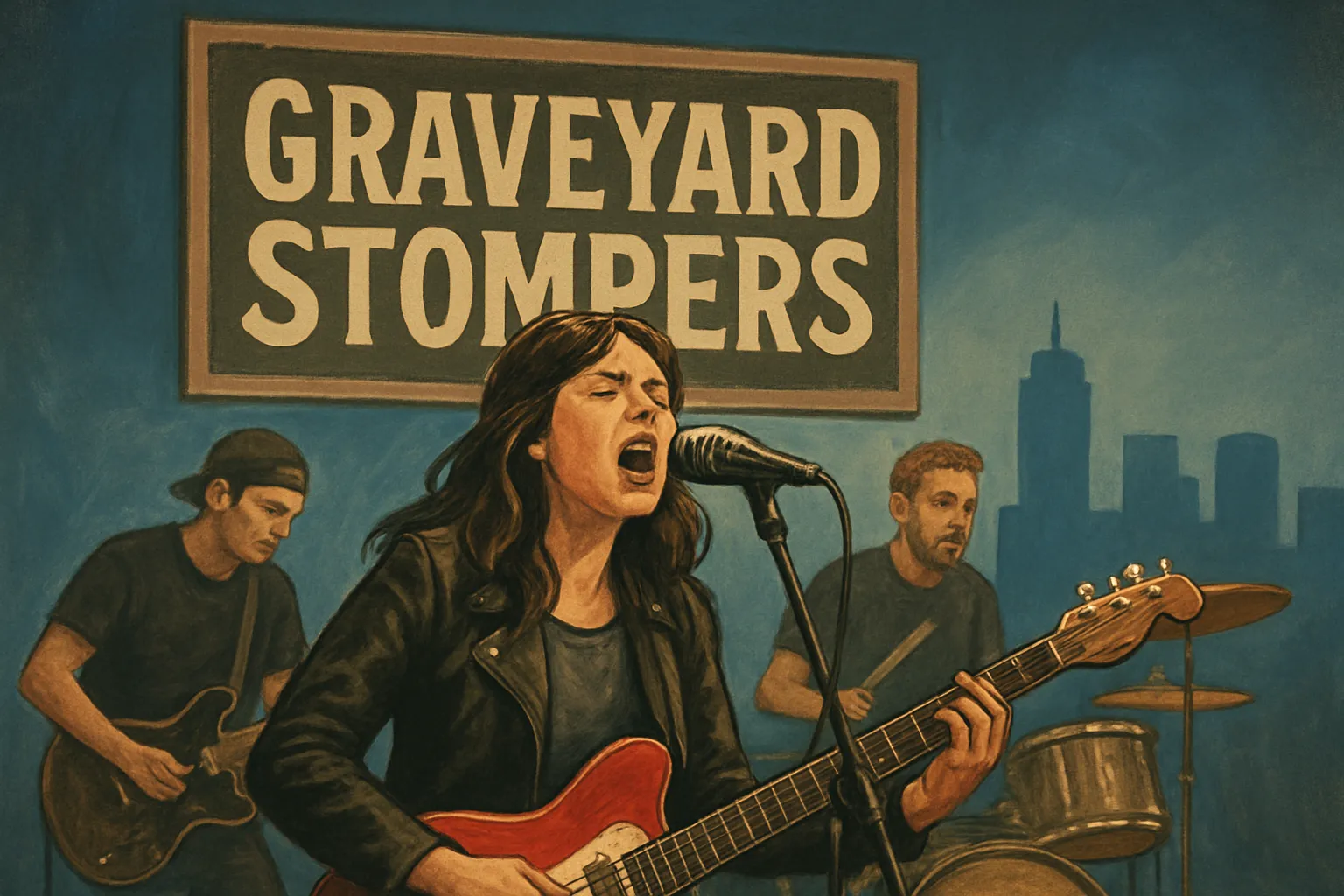 AI-generated illustration of the topic: Graveyard Stompers open Central Indiana run; Kokomo show noted, Indianapolis and Tipton dates announced