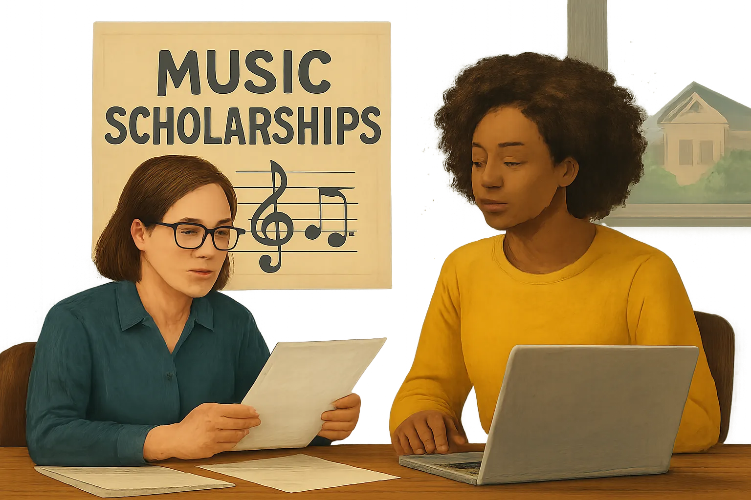 AI-generated illustration of the topic: Bartholomew County foundation opens applications for local music scholarships
