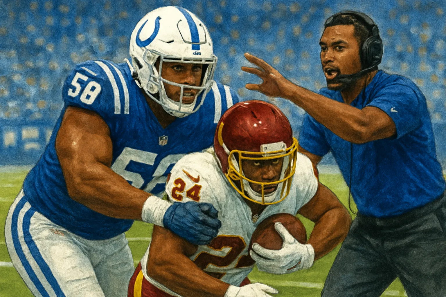 AI-generated illustration of the topic: Tillery’s fourth‑down stop highlighted Colts’ improved communication, players say