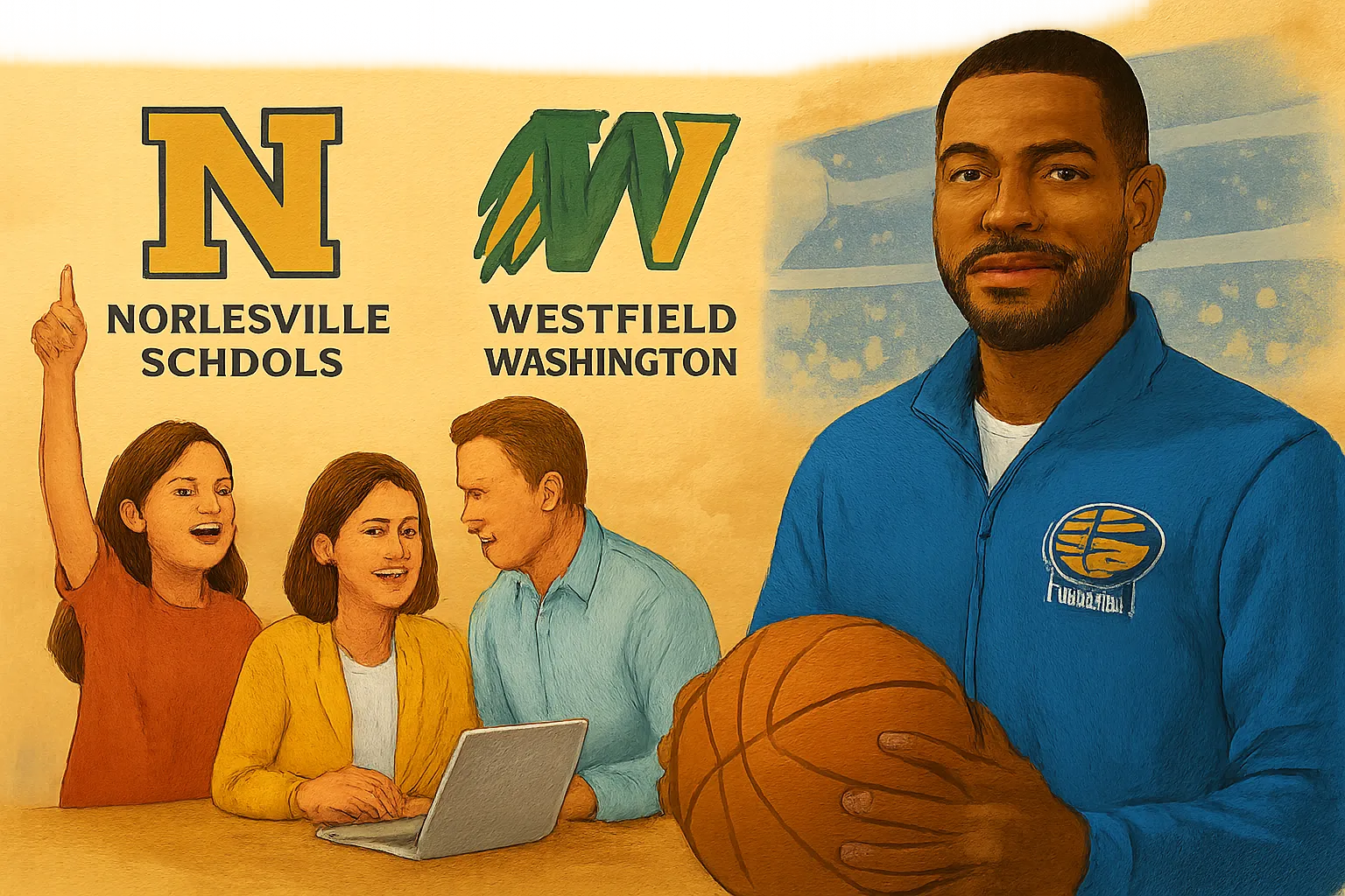 AI-generated illustration of the topic: Noblesville Boom partners with Noblesville and Westfield Washington schools on 2026‑27 education and ticket programs