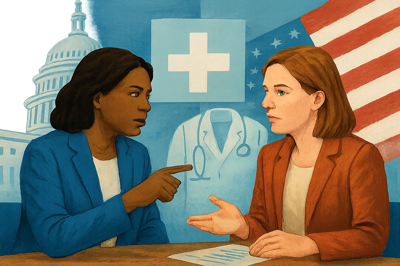 AI-generated illustration of the topic: All nine Indiana U.S. House seats are contested; several races highlight federal health-policy stakes