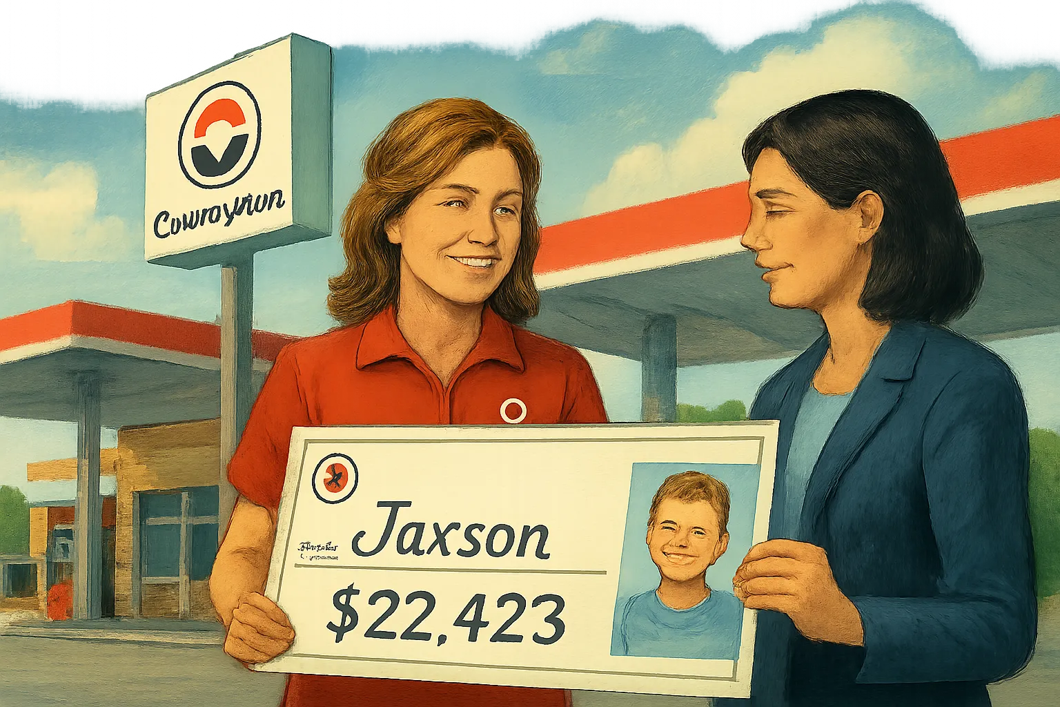 AI-generated illustration of the topic: CountryMark says Fueling Wishes fundraiser raised more than $22,000 for Seymour child