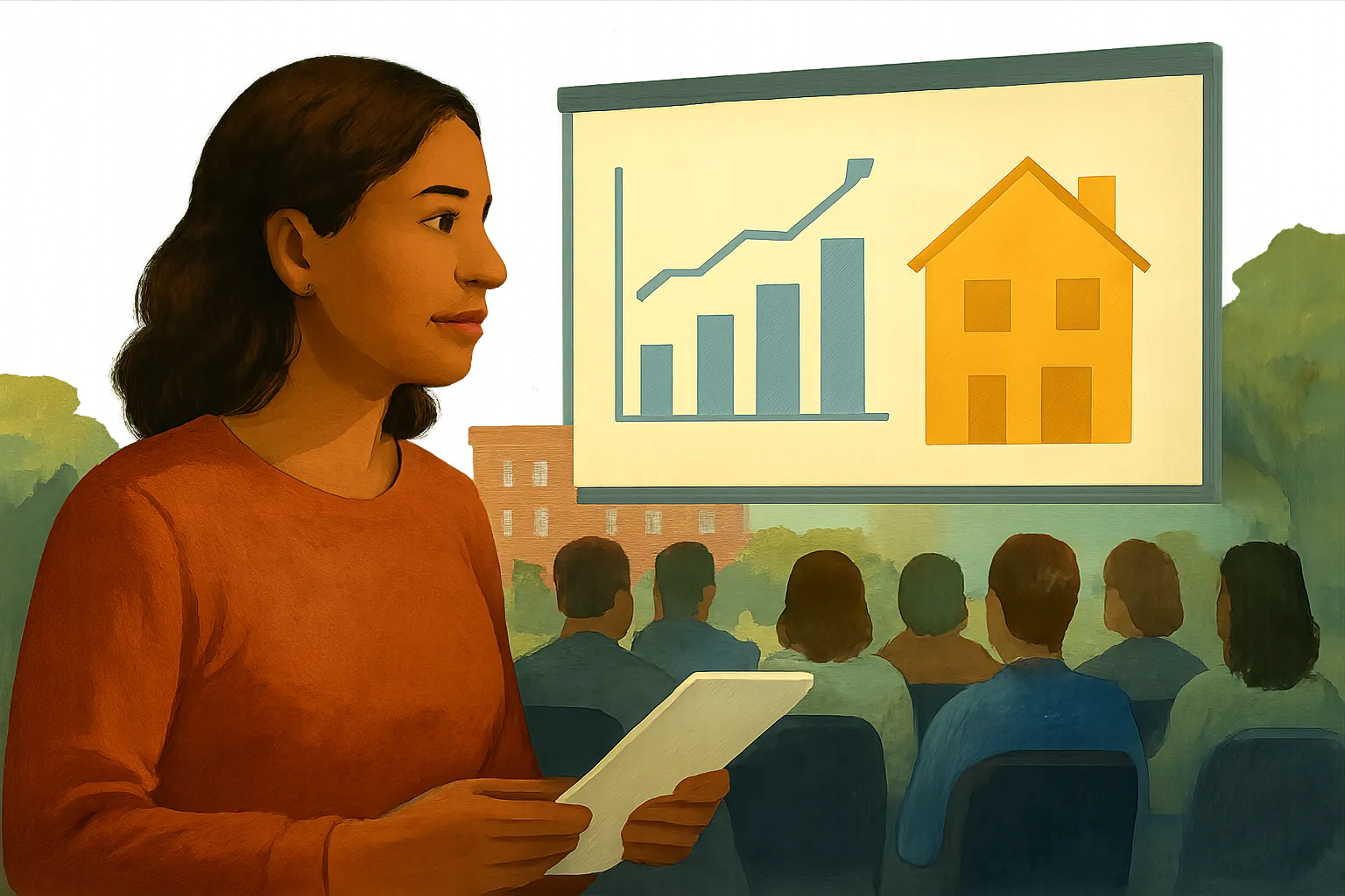 AI-generated illustration of the topic: Savi to host free affordable-housing data event in Indianapolis on Oct. 29