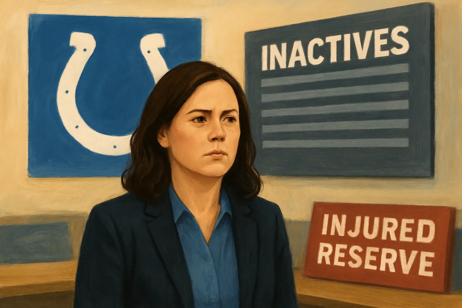 AI-generated illustration of the topic: Colts name five inactives for Week 5 at Steelers; Arden Key placed on IR, out at least four games