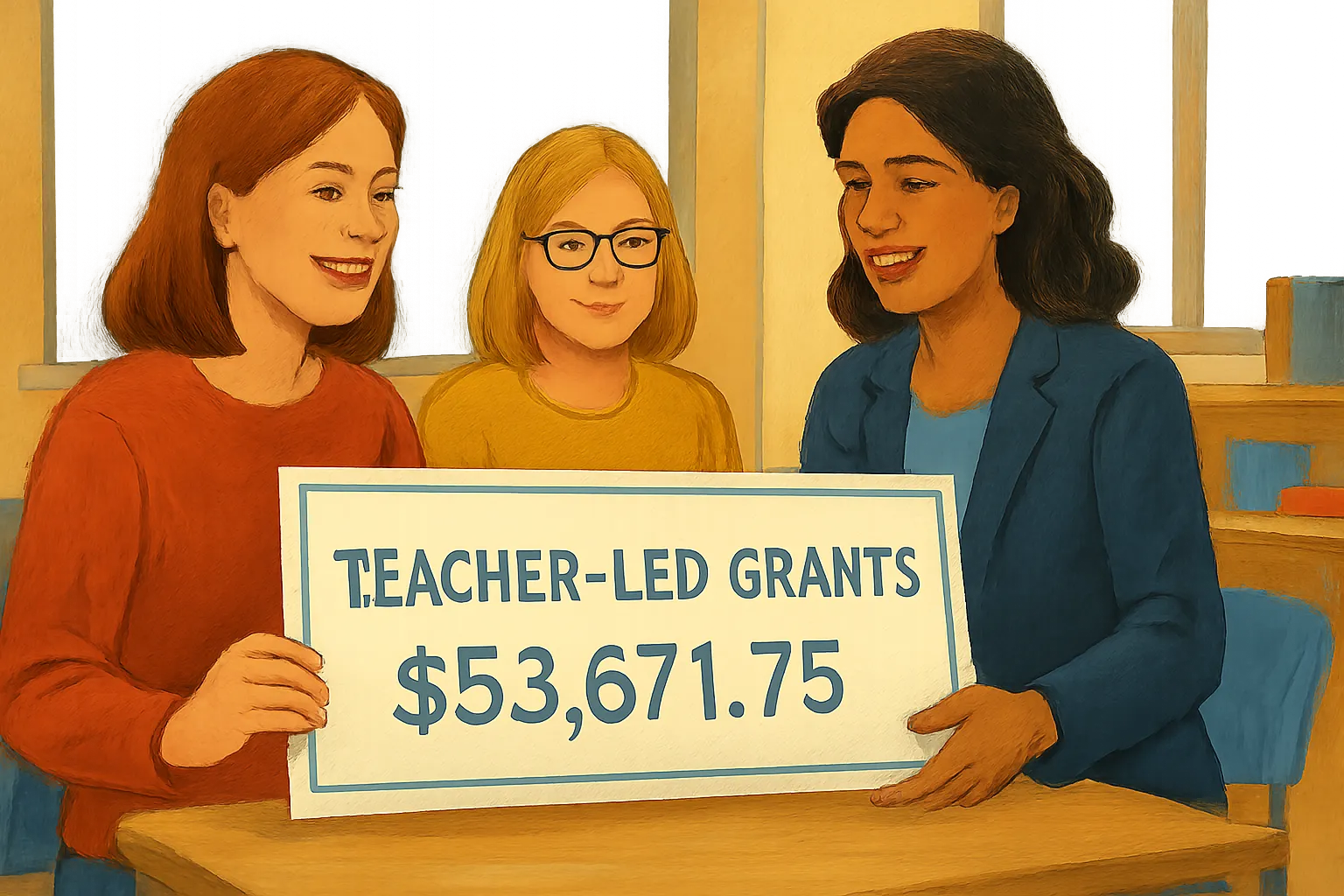 AI-generated illustration of the topic: Westfield Education Foundation funds 85 teacher grants for Westfield Washington Schools
