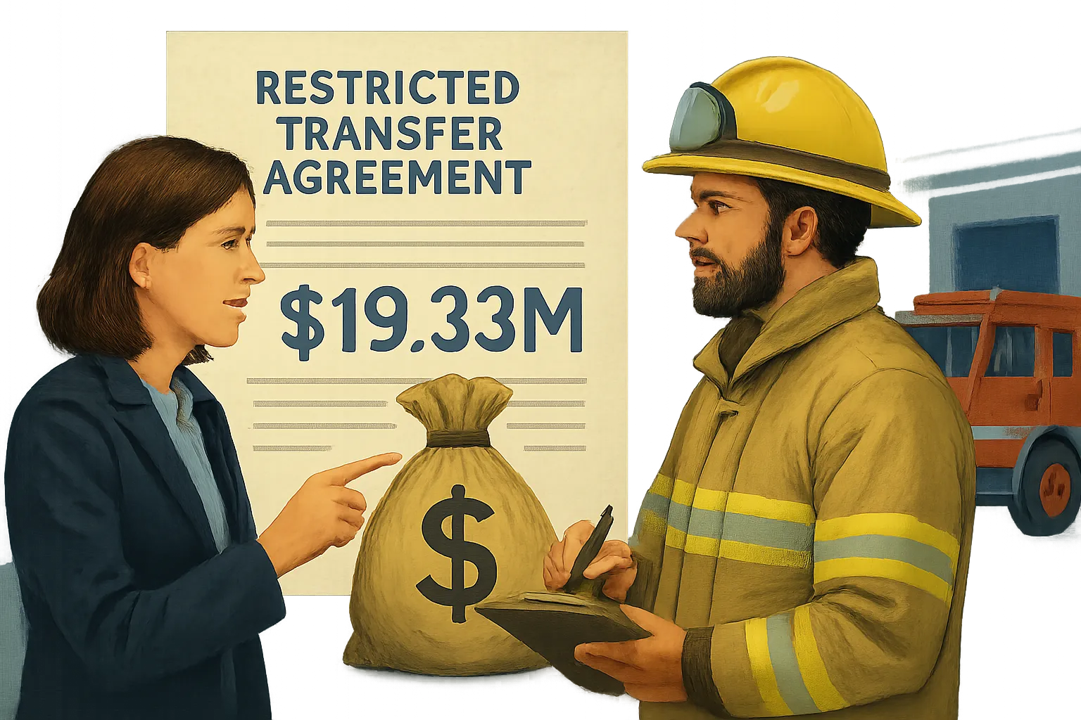 AI-generated illustration of the topic: Lilly proposes $19.33M in staged funding to Lebanon to build a hazardous‑materials fire team