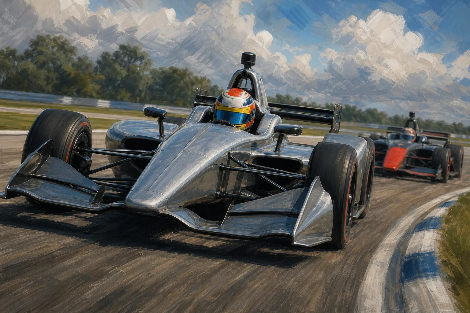 AI-generated illustration of the topic: Alex Palou puts Honda‑powered IR‑28 through paces at Sebring, logs 43 laps and first on‑track pass