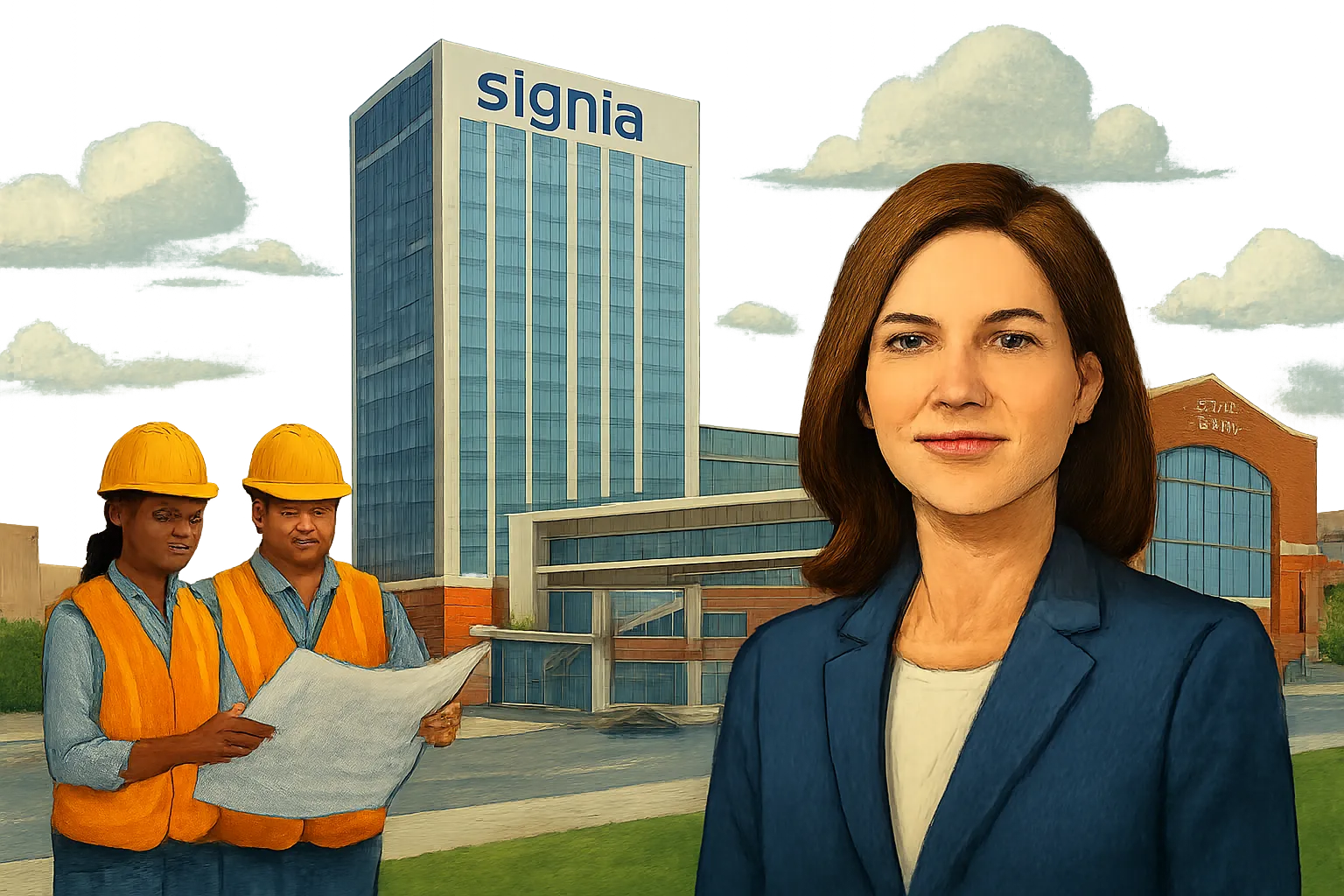 AI-generated illustration of the topic: Signia by Hilton to open Dec. 9 in Indianapolis; 800 rooms to anchor $710M convention expansion