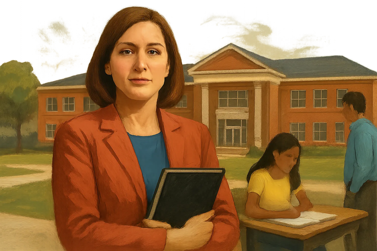 AI-generated illustration of the topic: BHSC teams with IU Southeast to build local pipeline for student teachers into Kentuckiana workforce