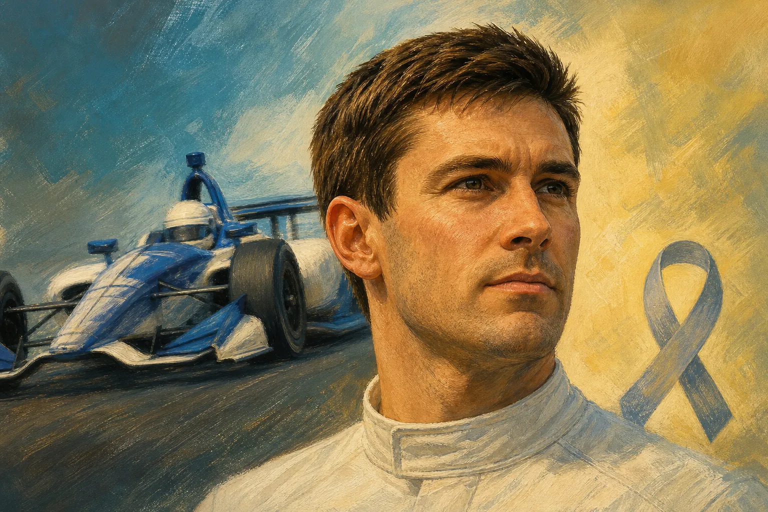 AI-generated illustration of the topic: IndyCar driver Jack Harvey announces cancer diagnosis