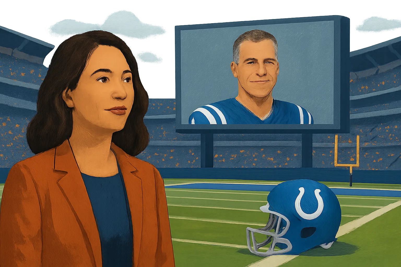 AI-generated illustration of the topic: Colts host Tennessee Titans on Oct. 18; Adam Vinatieri to be inducted into Ring of Honor at halftime